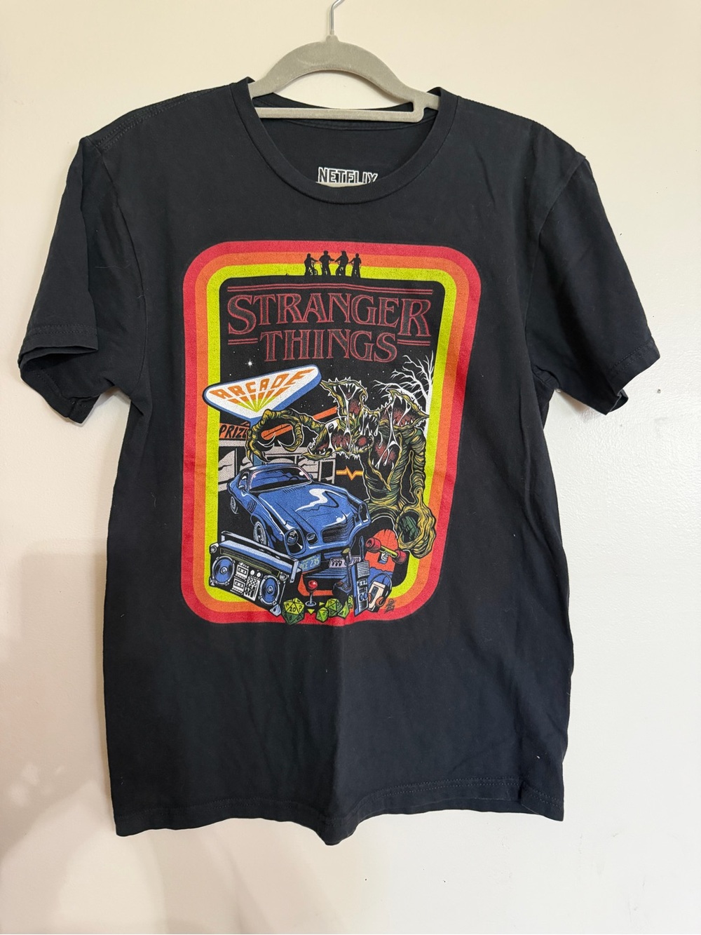 Netflix Black Stranger Things Retro Graphic Tee